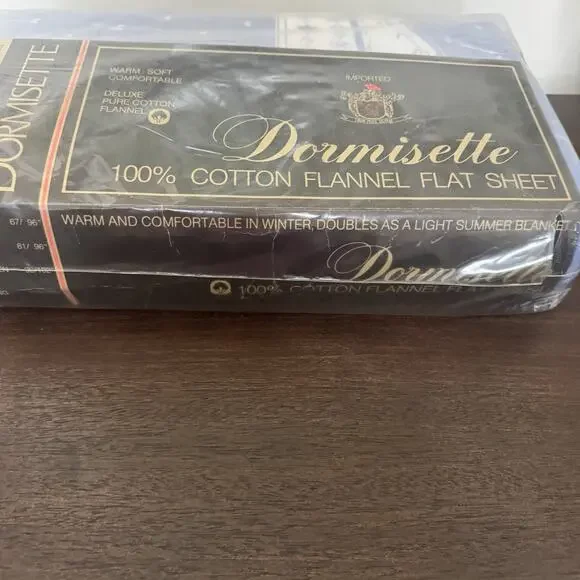 VTG New Dormisette Flannel Full Double Flat Sheets 2 Pillowcases 100% Cotton - Picture 7 of 14